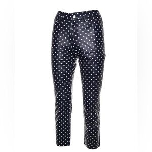 Vintage Ralph Lauren Purple Label Collection Navy Polka Dot Leather Pants